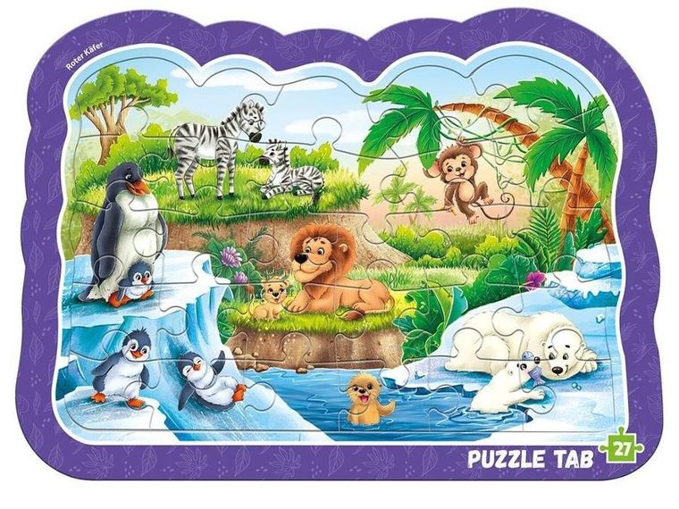 Roter Kafer, Zwierzęta w zoo, puzzle ramkowe, 27 elementów