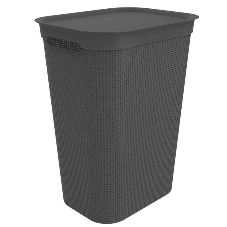 Rotho, Brisen, kosz na bieliznę, czarny, 50l