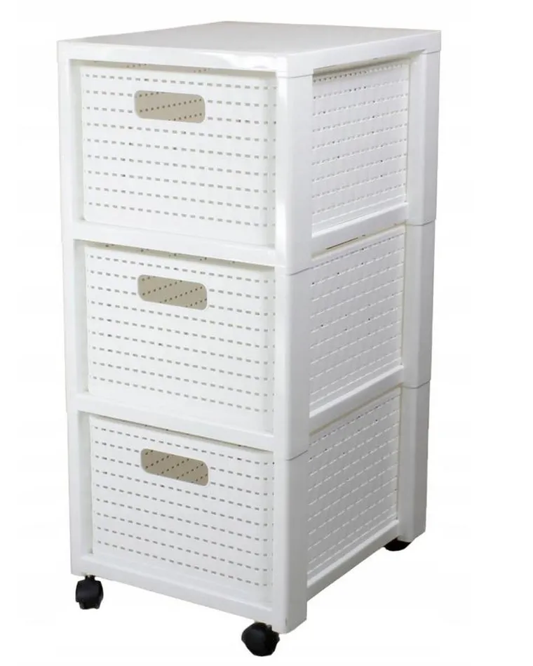 Rotho, Country, regał duży z 3 szufladami, biały