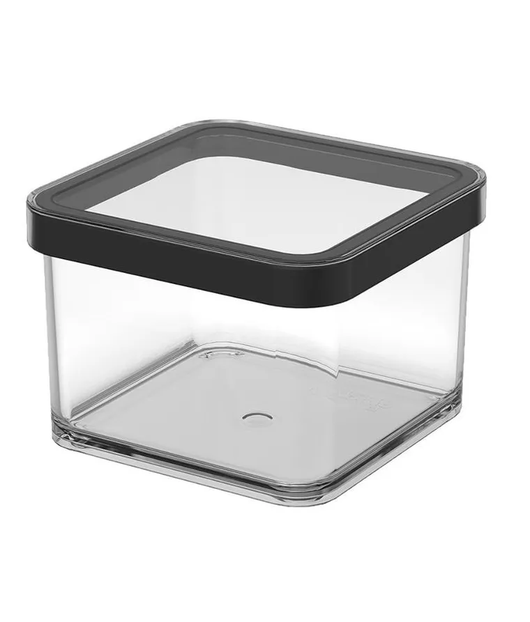 Rotho, pojemnik na przysmaki kwadratowy 0.5l loft transparentny/czarny
