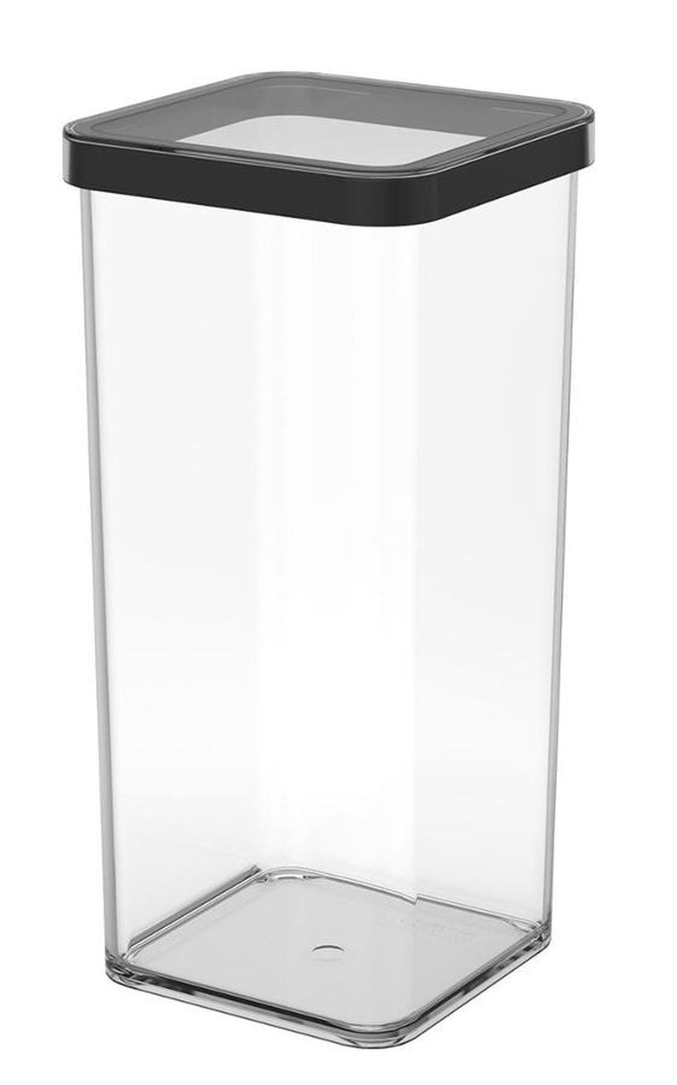 Rotho, pojemnik na przysmaki, kwadratowy, 1.5l, loft transparentny/czarny