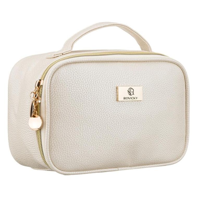 Rovicky, kosmetyczka, skóra ekologiczna, jasnobeżowa