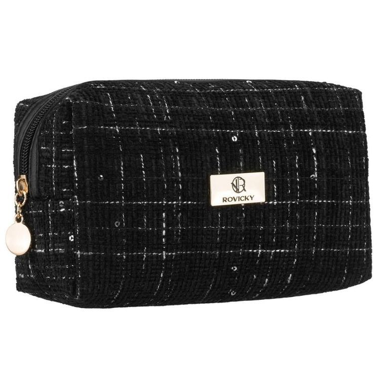 Rovicky, kosmetyczka, tkanina syntetyczna, czarna