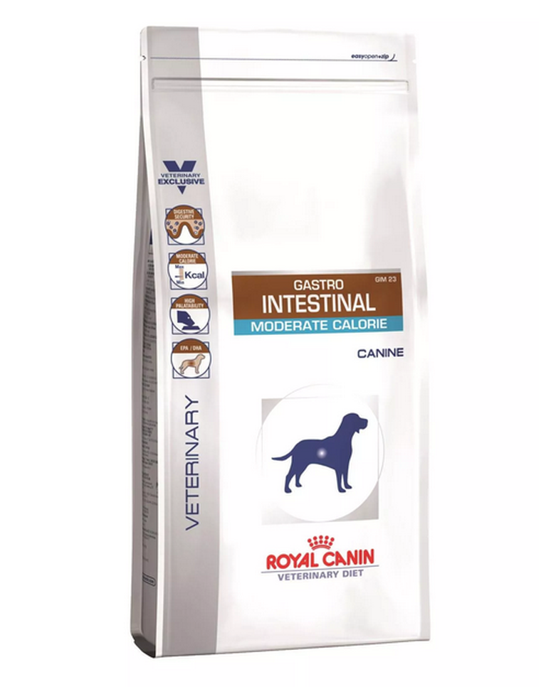 Royal Canin, Gastro, Intestinal, Moderate Calorie, Canine, karma dla psów otyłych z biegunkami wszystkich ras, 2 kg