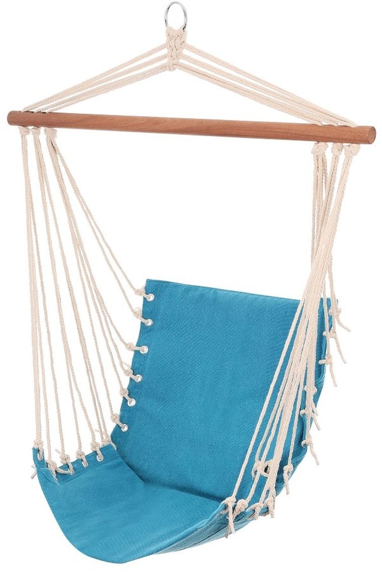 Royokamp, hamak, fotel brazylijski z wszytą poduszką, Natura, chabrowy, 100-50 cm