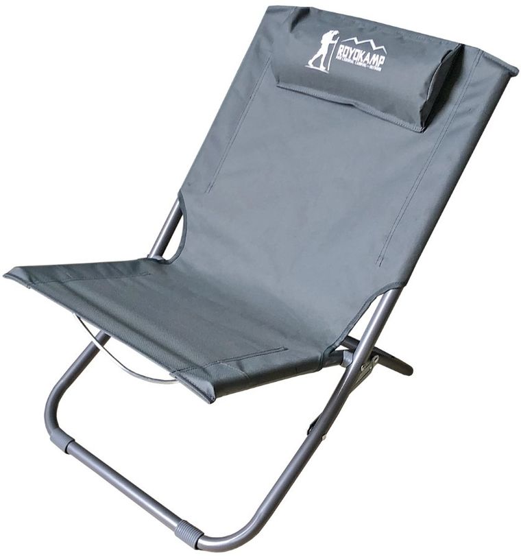 Royokamp, składany fotel plażowy, szary