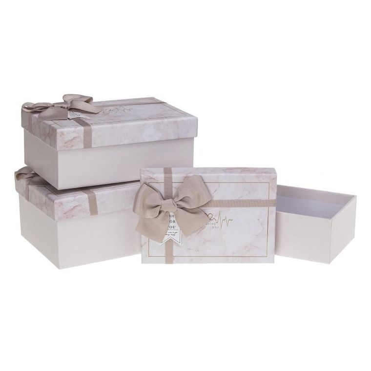 Rozette, pudełko prezentowe, z kokardą, 3 szt.