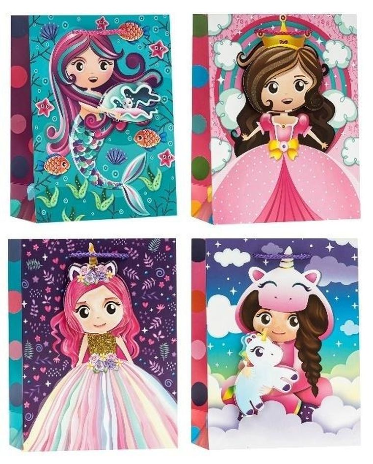 Rozette, torebka prezentowa, dziecięca, pop up 3D, 18-24-8 cm, 1 szt.