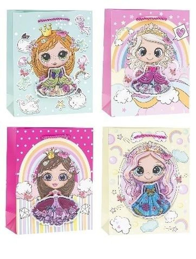 Rozette, torebka prezentowa, hot stamp, 26-32-10 cm, 1 szt.