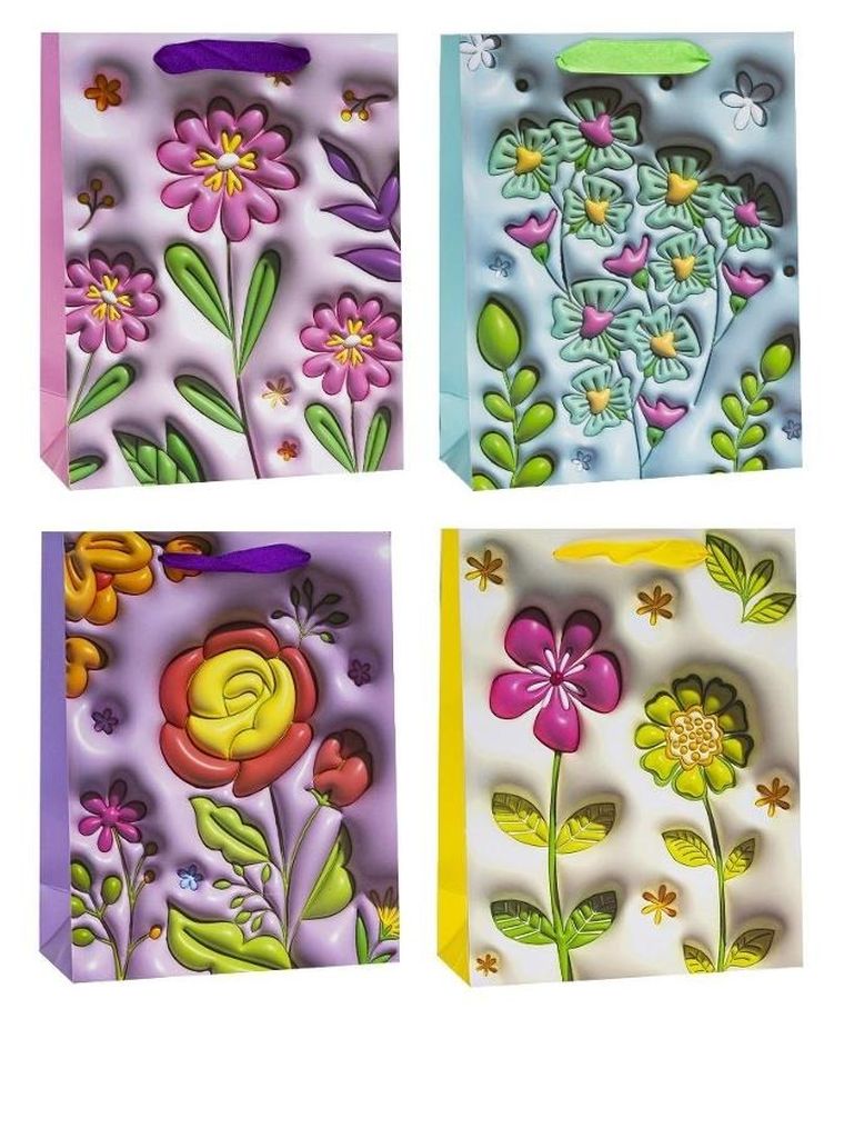 Rozette, torebka prezentowa, kwiaty, 18-23-8 cm, 1 szt.