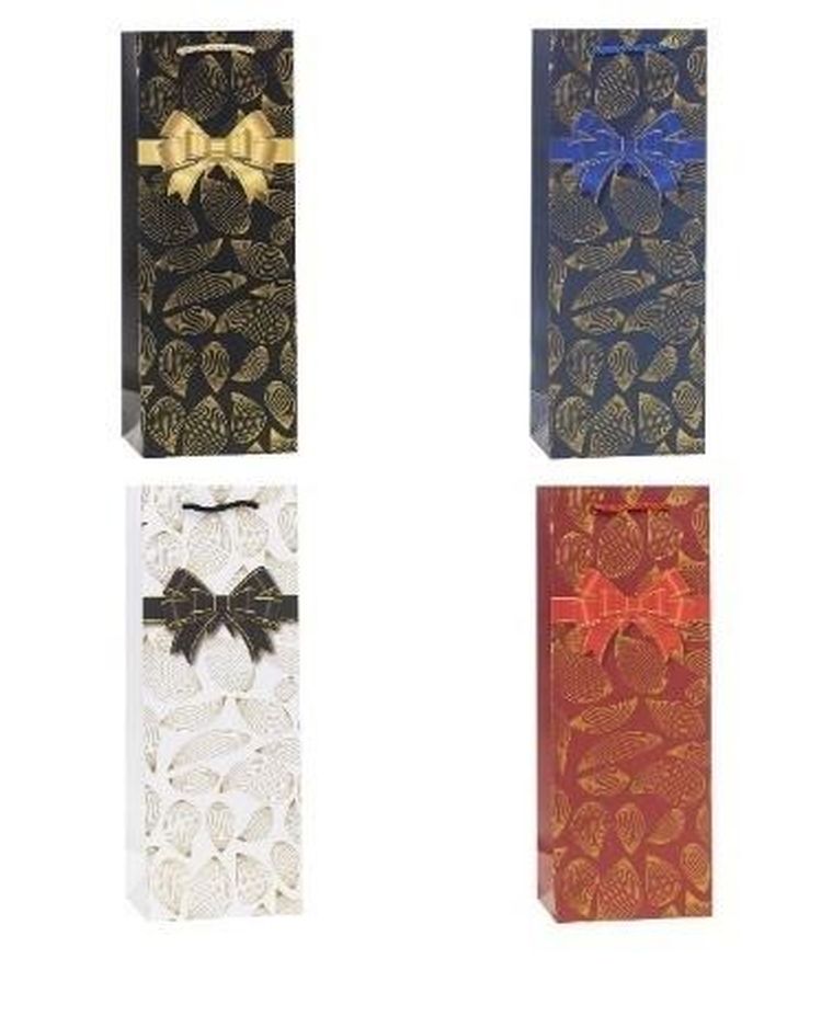 Rozette, torebka prezentowa na butelkę, 12-35-9 cm, 1 szt.