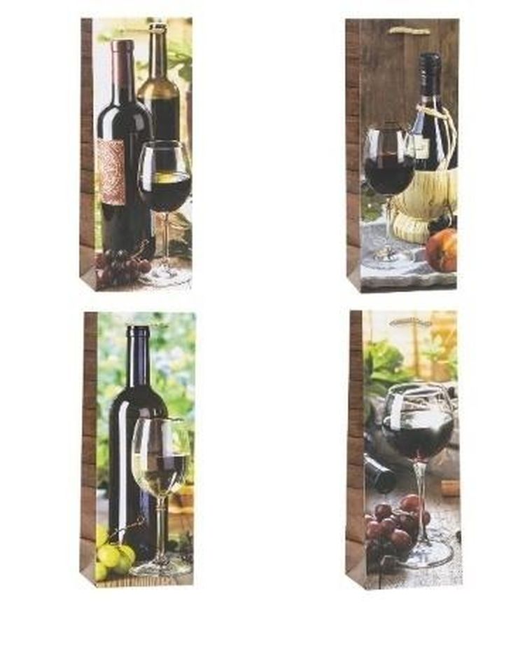 Rozette, torebka prezentowa na butelkę, 12-36-9 cm, 1 szt.