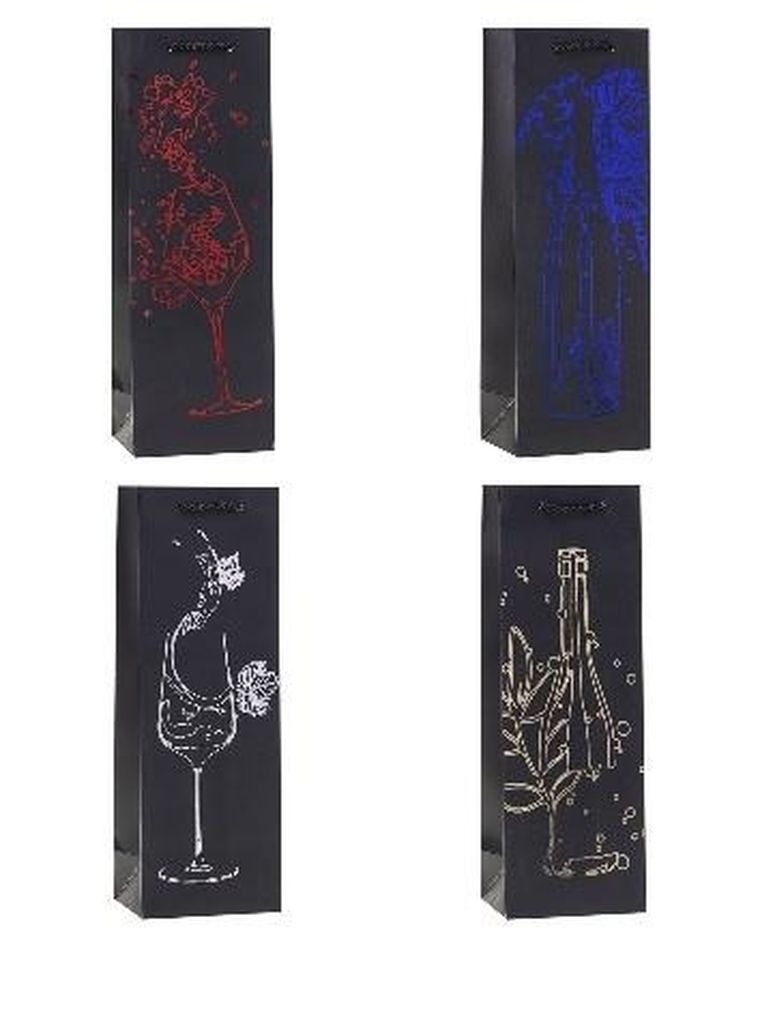 Rozette, torebka prezentowa na butelkę, 12-36-9 cm, 1 szt.