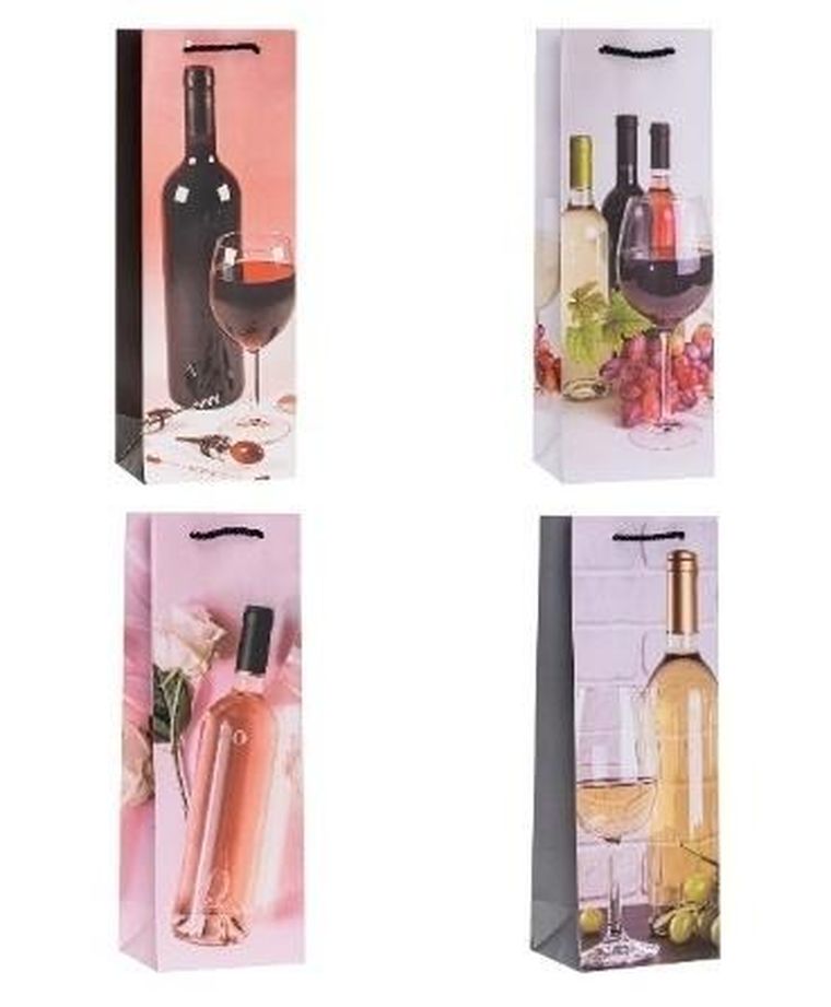 Rozette, torebka prezentowa na butelkę, 12-36-9 cm, 1 szt.