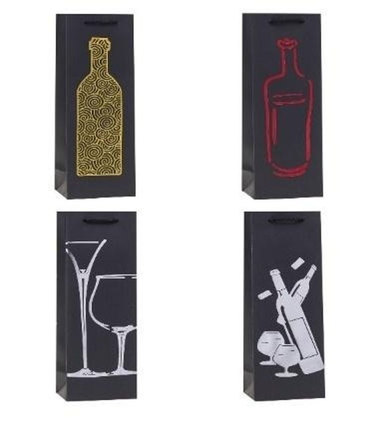 Rozette, torebka prezentowa na butelkę, 12-36-9 cm, 1 szt.