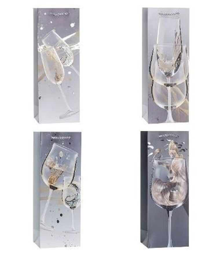 Rozette, torebka prezentowa na butelkę, 12-36-9 cm, 1 szt.