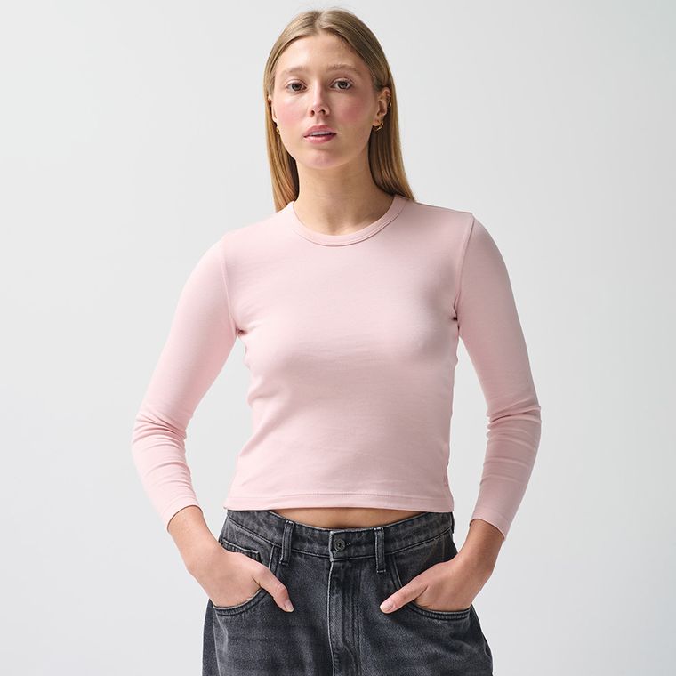 Różowa koszulka z długim rękawem NOWEAR