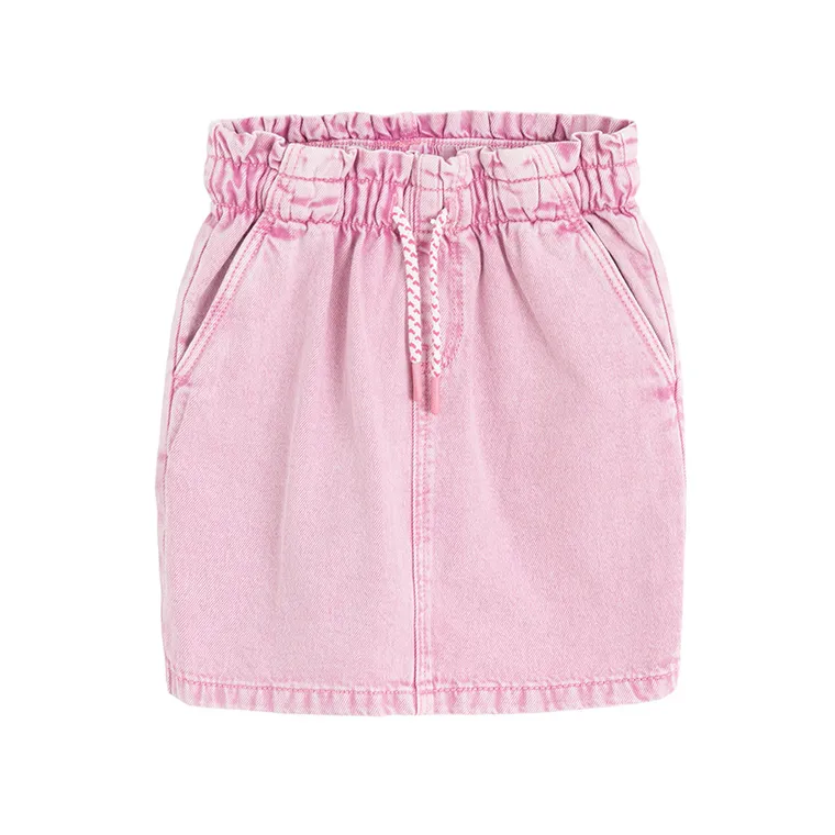 Różowa spódnica jeansowa ze ściągaczem Cool Club