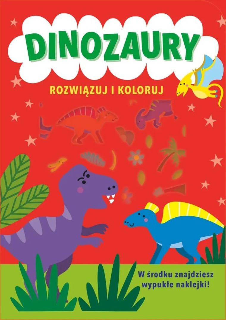 Rozwiązuj i koloruj. Dinozaury