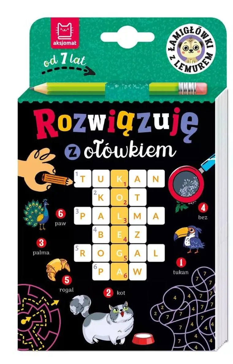 Rozwiązuję z ołówkiem. Łamigłówki z lemurem. Od 7 lat
