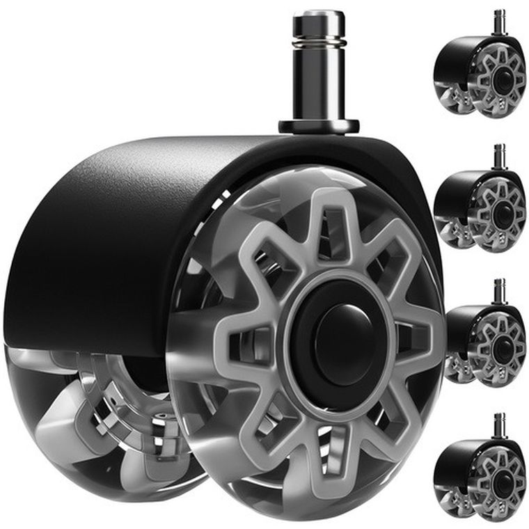 Ruhhy, kółka do fotela obrotowego, szare, 5 szt.