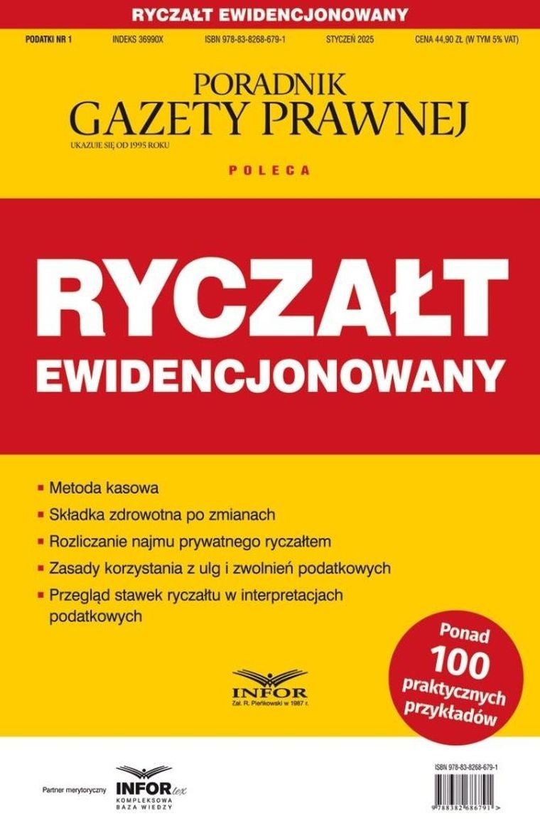 Ryczałt ewidencjonowany. Podatki 1/2025