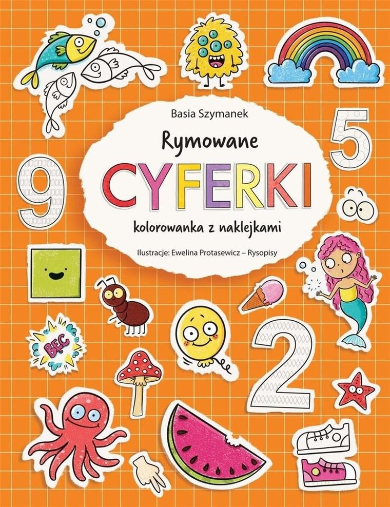 Rymowane cyferki. Kolorowanka z naklejkami