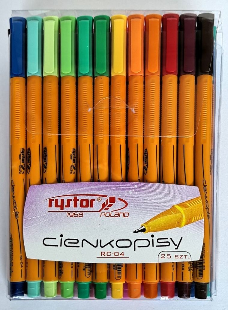 Rystor, cienkopisy, 25 kolorów