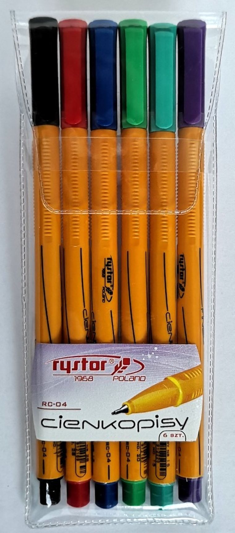 Rystor, cienkopisy, 6 kolorów
