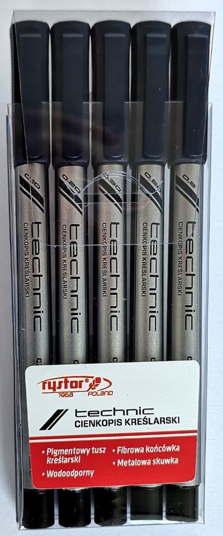 Rystor, cienkopisy kreślarskie, 5 szt.
