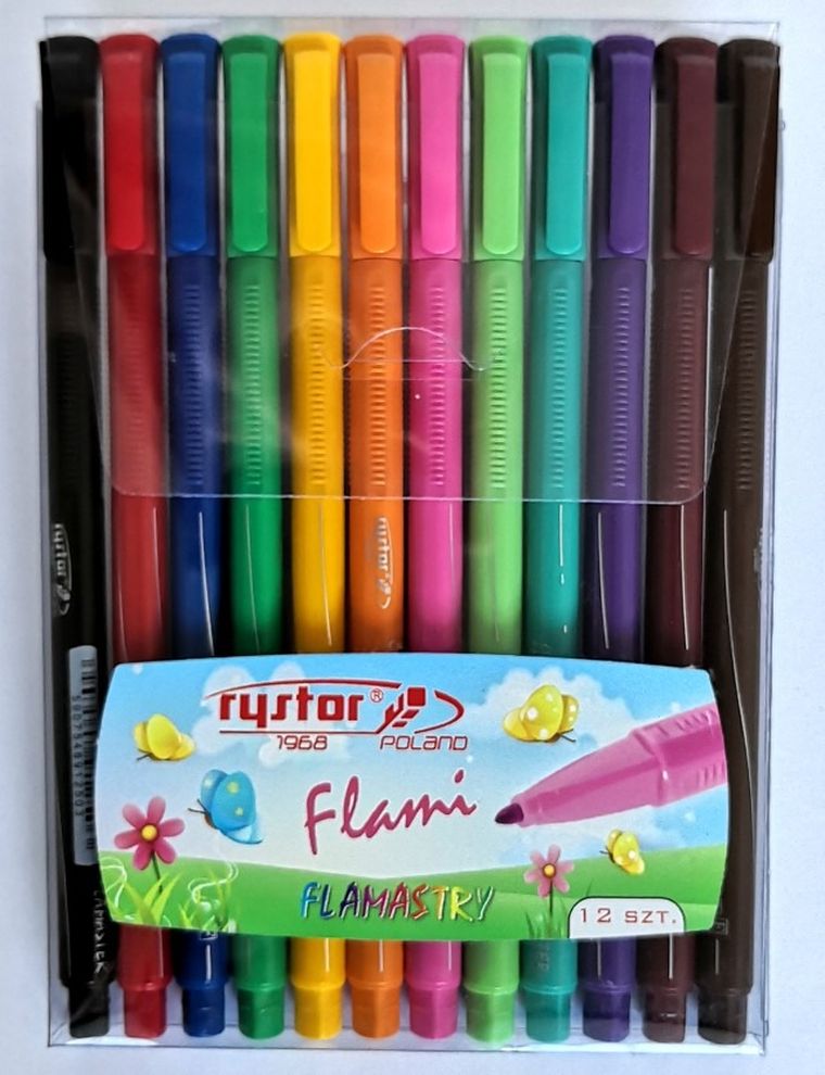 Rystor, Flami, flamastry, 12 kolorów w etui