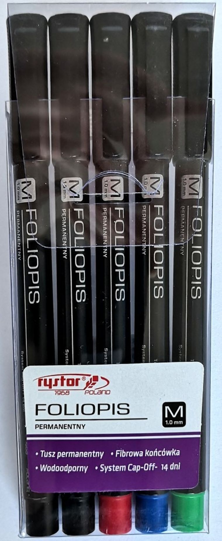 Rystor, foliopis M 1.0 mix, 4 kolory, 5 szt.