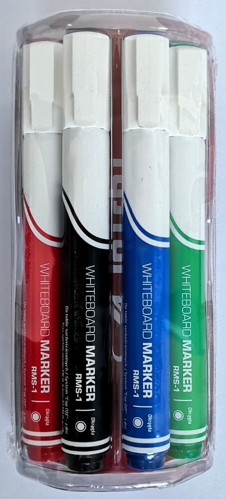 Rystor, marker suchościeralny, 4 kolory + gąbka