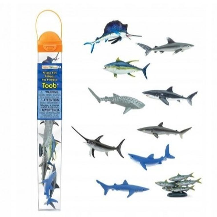 Safari Ltd, Toob, zestaw figurek, duże ryby pelagiczne w tym rekiny