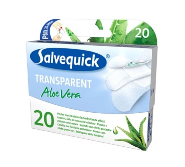 Salvequick, Aloe Vera, plastry transparentne, 20 szt. w zestawie