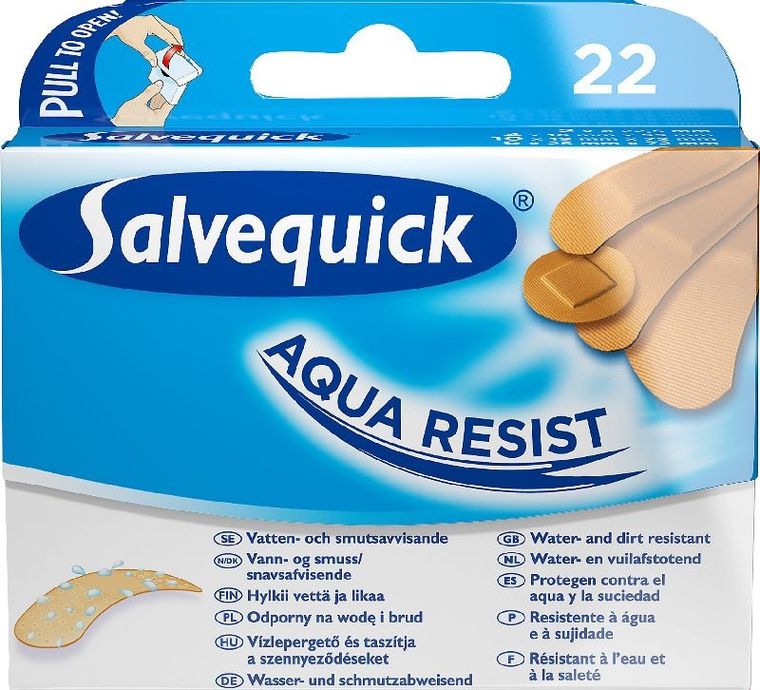 Salvequick, Aqua Resist, plastry wodoodporne, 22 szt. w zestawie