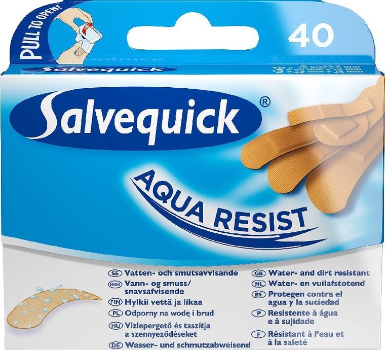 Salvequick, Aqua Resist, plastry wodoodporne, 40 szt. w zestawie