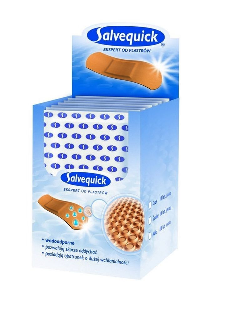 Salvequick, plastry wodoodporne, średnie, 100 szt.