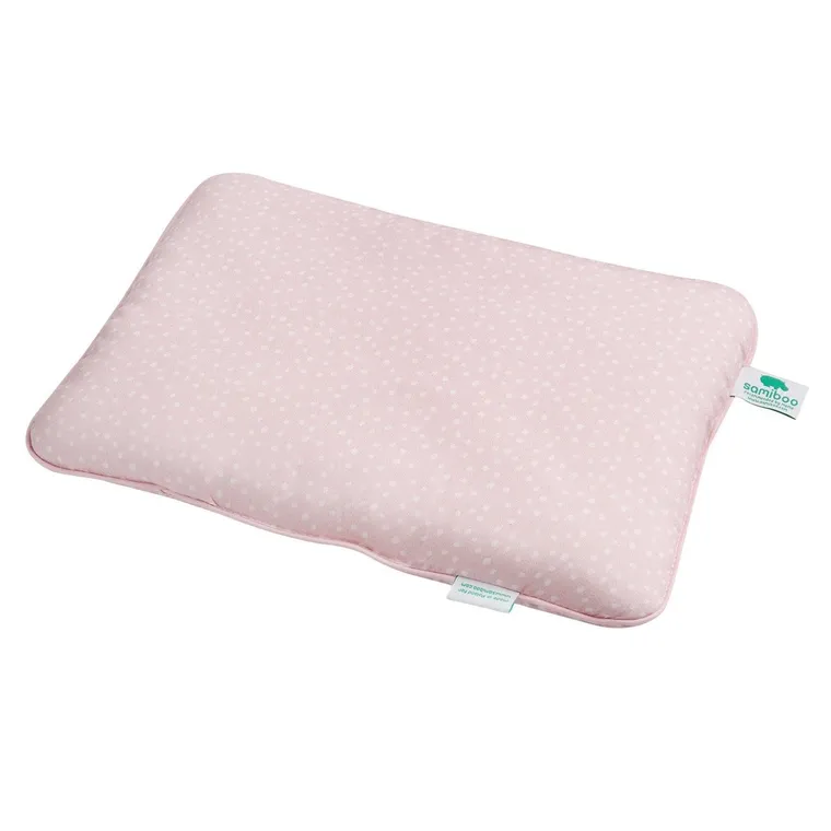 Samiboo, bambusowa płaska poduszka dla niemowlaka, 25-35 cm, confetti pudrowy róż