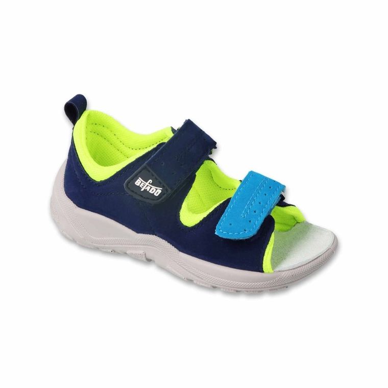 Sandały chłopięce, granatowo-zielone, Befado