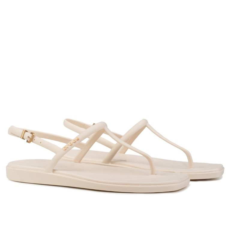 Sandały damskie, beżowe, Crocs Miami Thong Flip