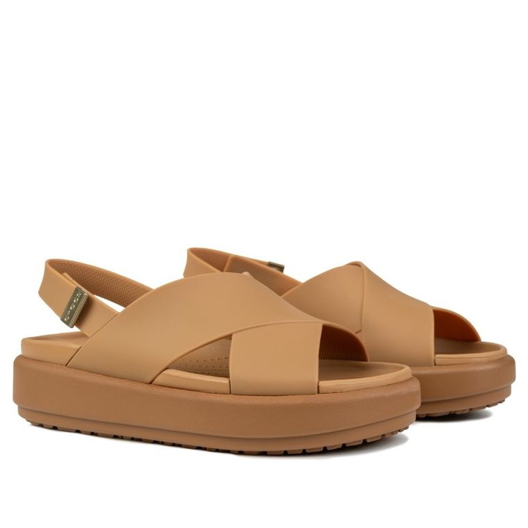 Sandały damskie, brązowe, Crocs Brooklyn Luxe