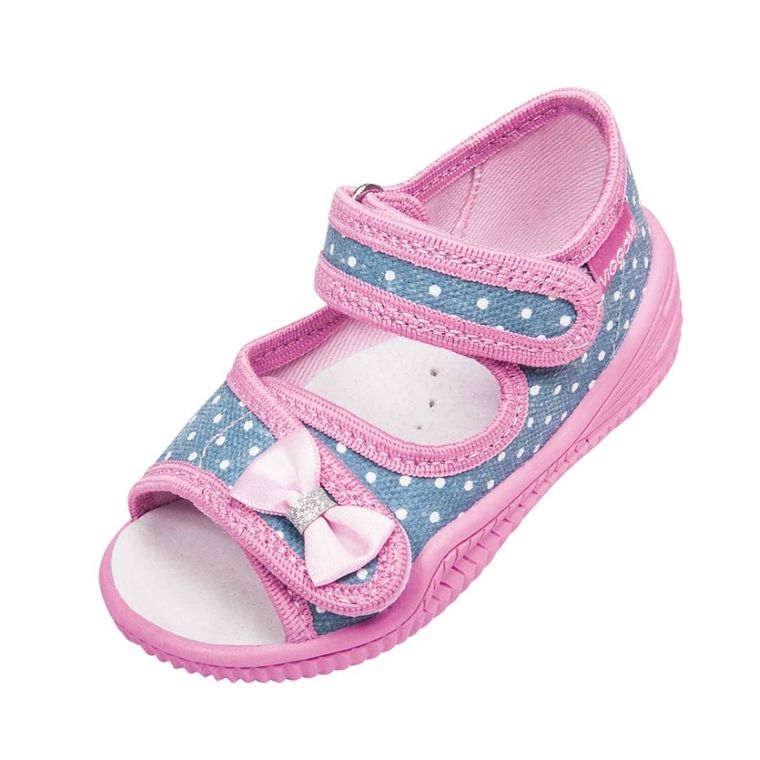 Sandały dziewczęce, niebieskie, skórzana wkładka, Vi-GGa-Mi