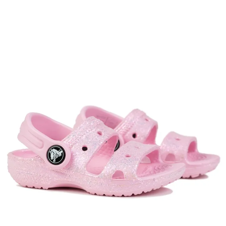 Sandały dziewczęce, różowe, Crocs Classic Glitter