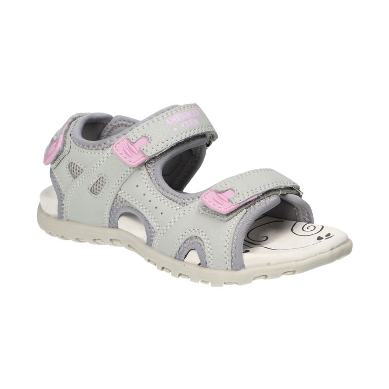 Sandały dziewczęce, szare, American Club