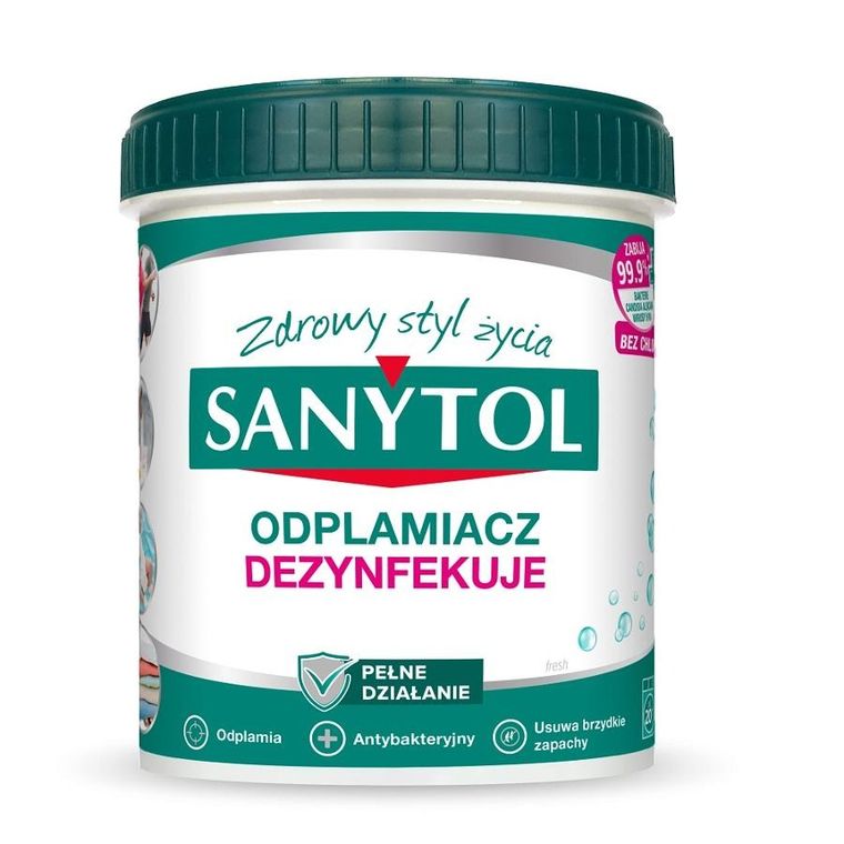 Sanytol, odplamiacz dezynfekujący w proszku, do białych i kolorowych tkanin, 450g