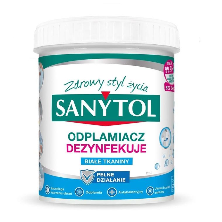 Sanytol, odplamiacz dezynfekujący w proszku, do białych tkanin, 450g