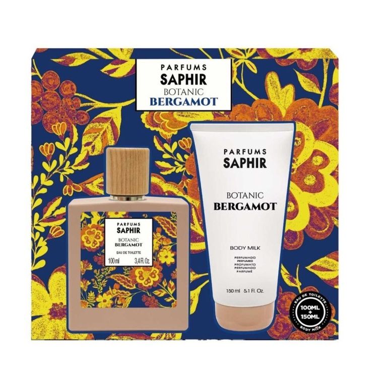 Saphir, Botanic Bergamot, zestaw: woda toaletowa, spray, 100 ml + mleczko do ciała, 150 ml