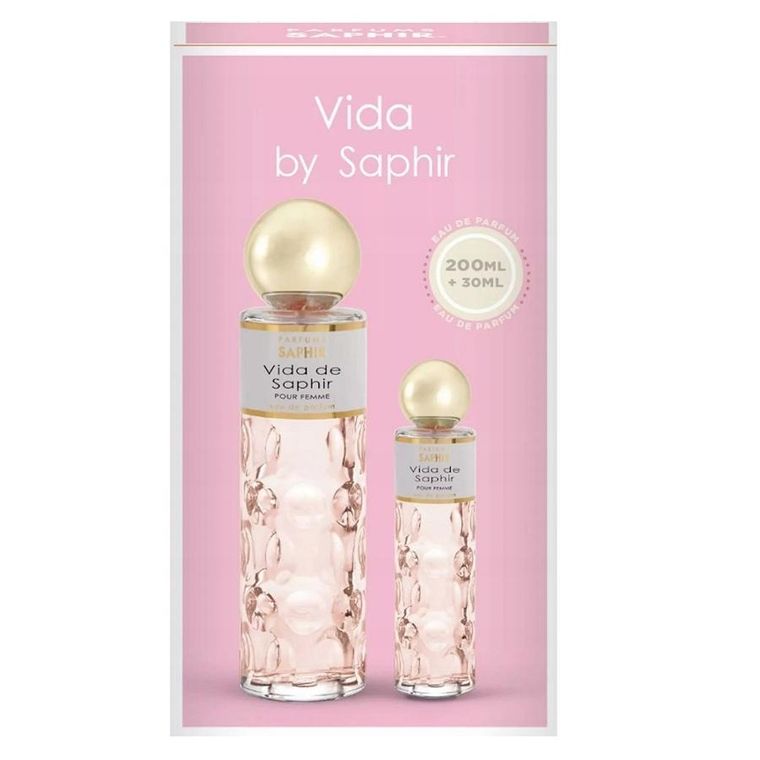 Saphir, Vida de Saphir Pour Femme, zestaw: woda perfumowana, spray, 200 ml + woda perfumowana, spray, 30 ml