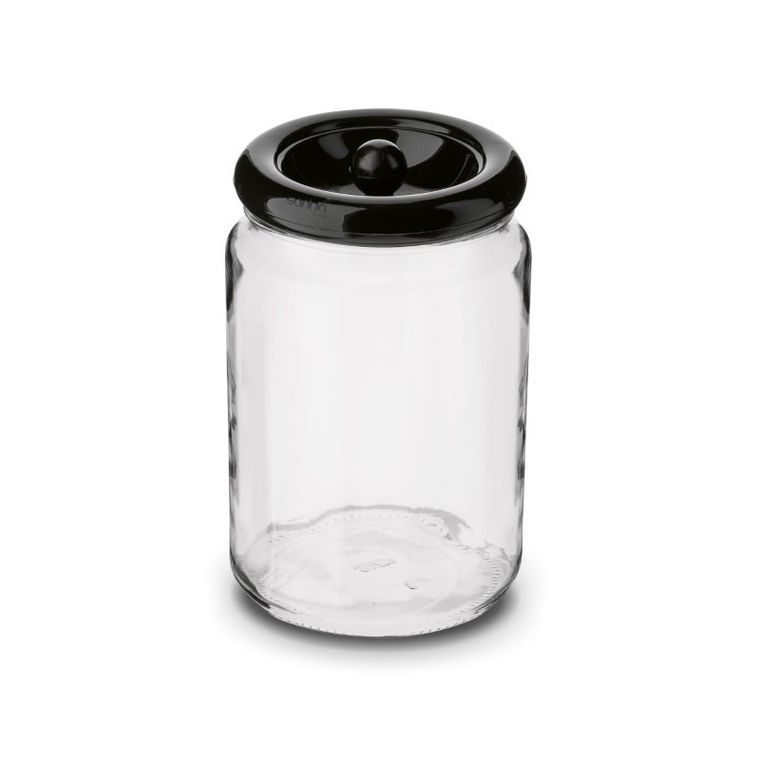 Sarina, Fibo, słoik szklany z pokrywką, czarna pokrywa, 1,5 l